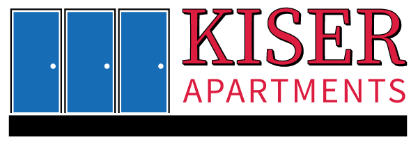 Logo for Kiser Apartments residential rentals company with door icons